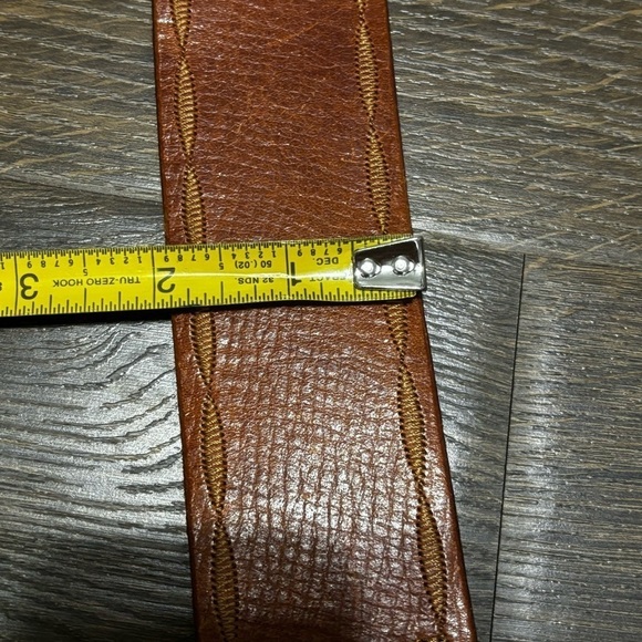 Linea Pelle by Nina K vintage leather brass big bold statement belt small main image 6